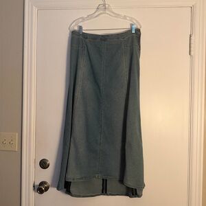Soft Surroundings Washed blue denim High-Low Skirt
